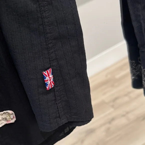 English Laundry Black Dress Shirt with Embroidery